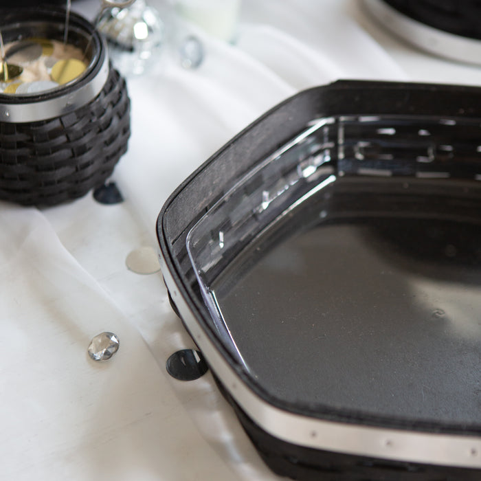 New Year's Eve Small Hexagon Tray with Protector - Aluminum