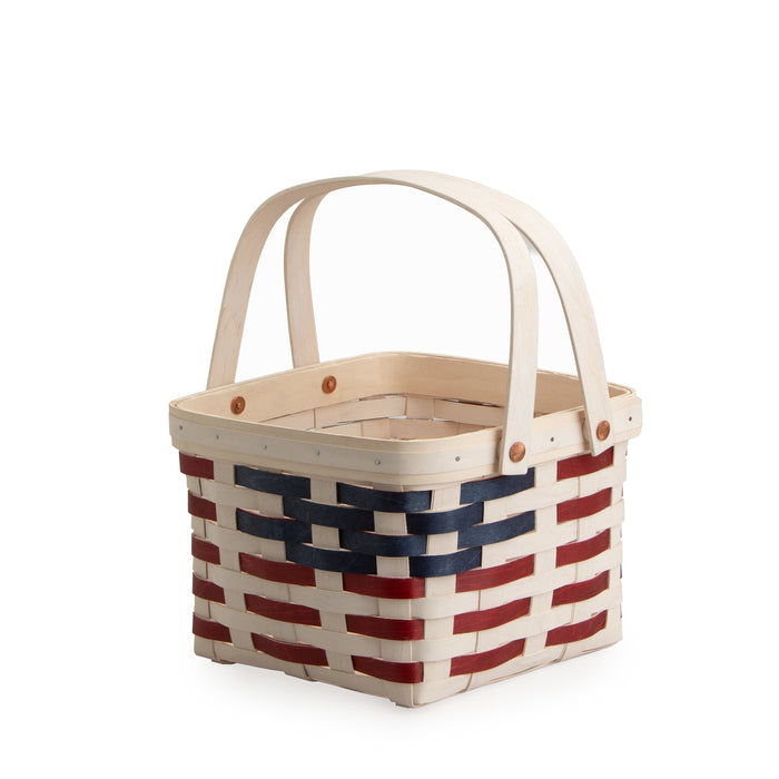 Americana Provision Basket with Protector - White