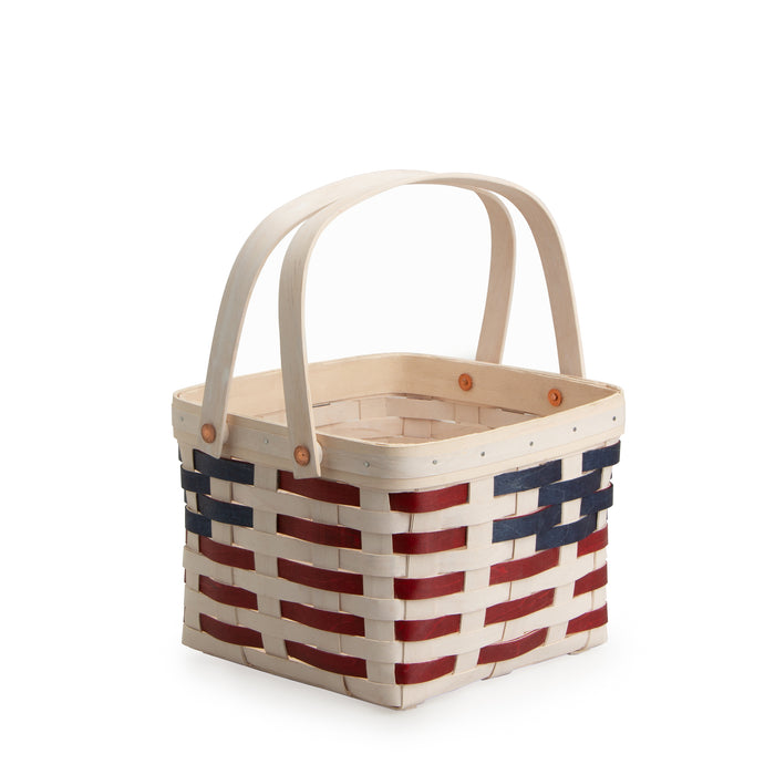 Americana Provision Basket with Protector - White