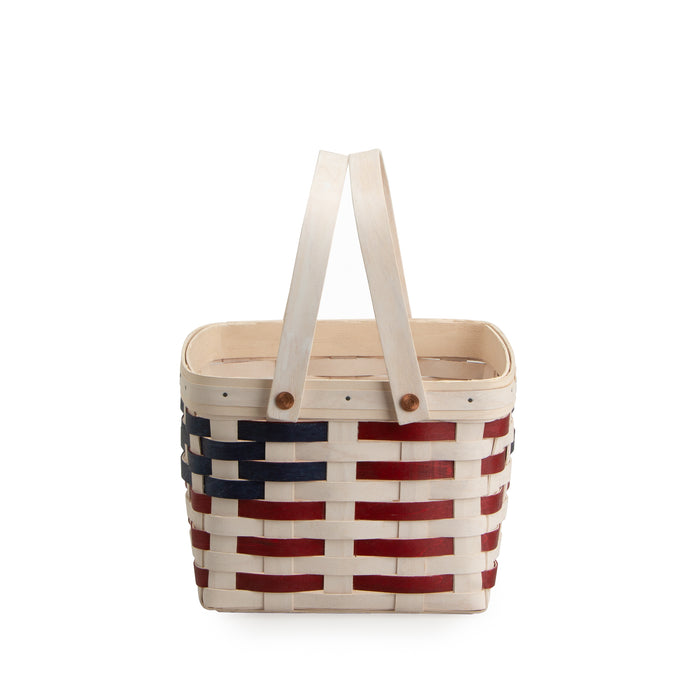 Americana Provision Basket with Protector - White