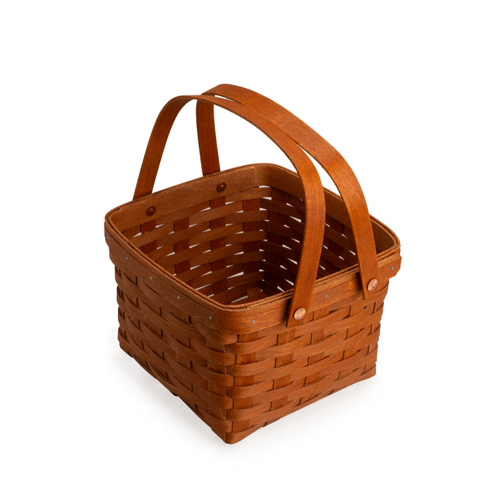 Mackinac Provision Picnic Basket with Lid and Protectors - Warm Cinnamon
