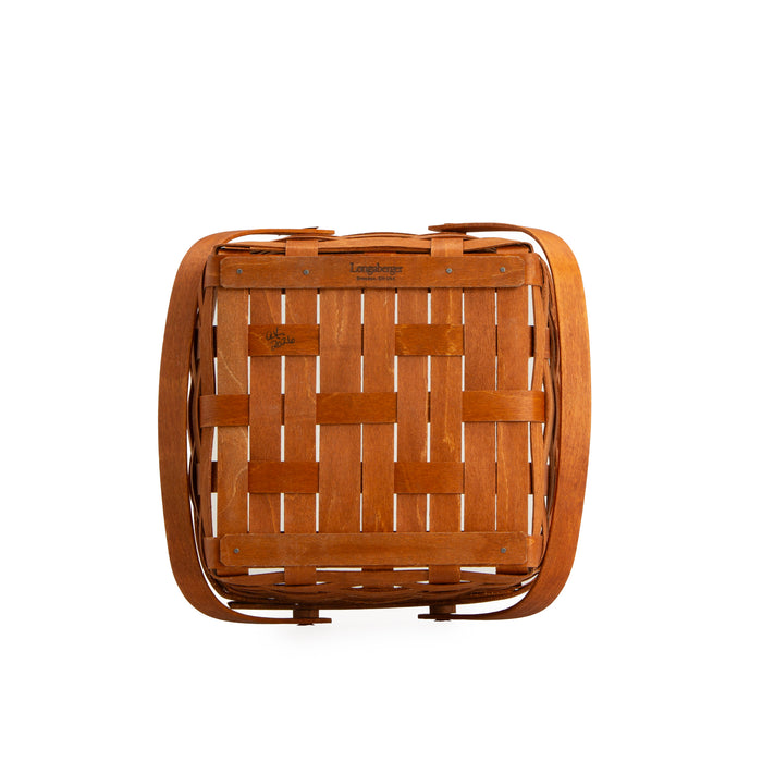 Mackinac Provision Picnic Basket with Lid and Protectors - Warm Cinnamon