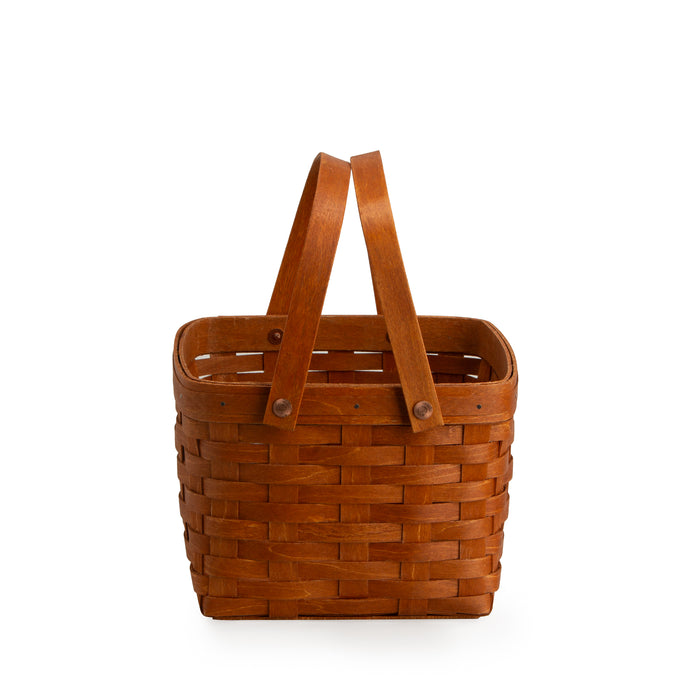 Mackinac Provision Picnic Basket with Lid and Protectors - Warm Cinnamon