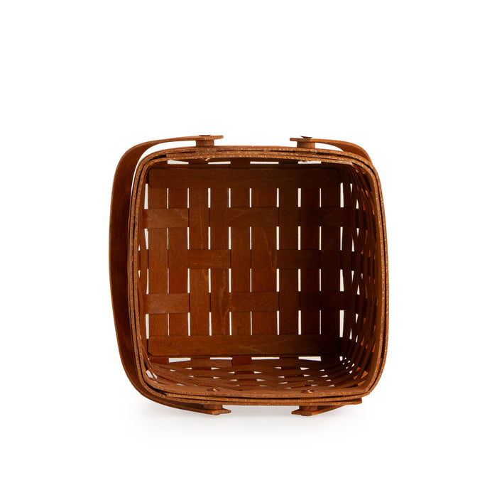 Mackinac Provision Picnic Basket with Lid and Protectors - Warm Cinnamon