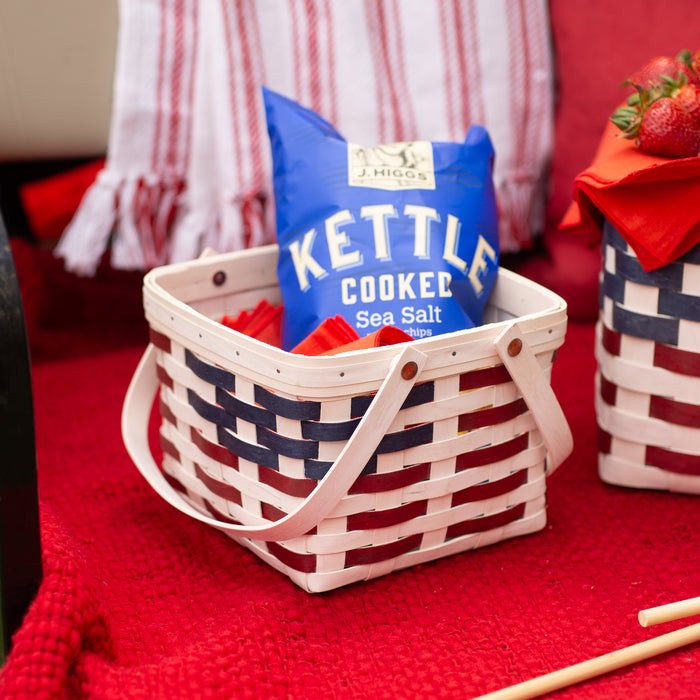 Americana Provision Basket with Protector - White