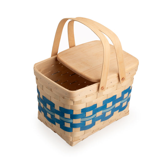 Spring Homestead Picnic Basket with Lid and Protectors - Blueberry-Basket Set-Woven Maple Basket-Longaberger