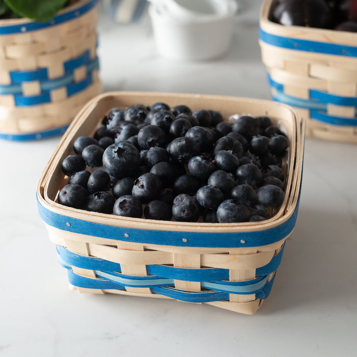 Spring Medium Berry Basket with Protector - Blueberry-Basket Set-Woven Maple Basket-Longaberger