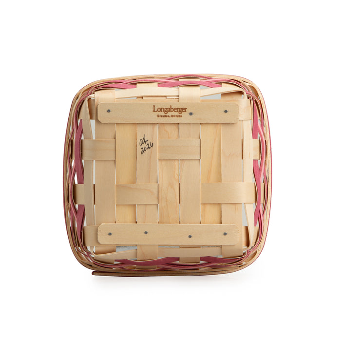 Spring Medium Berry Basket with Protector - Raspberry-Basket Set-Woven Maple Basket-Longaberger