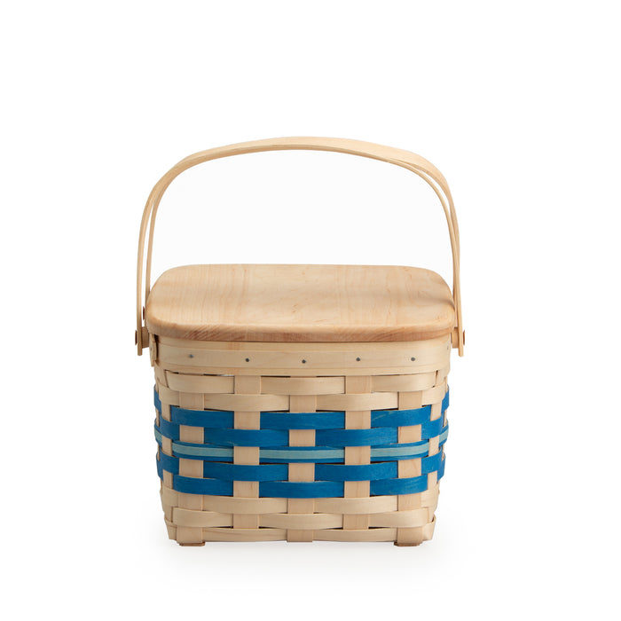 Spring Provision Picnic Basket with Lid and Protectors - Blueberry-Basket Set-Woven Maple Basket-Longaberger
