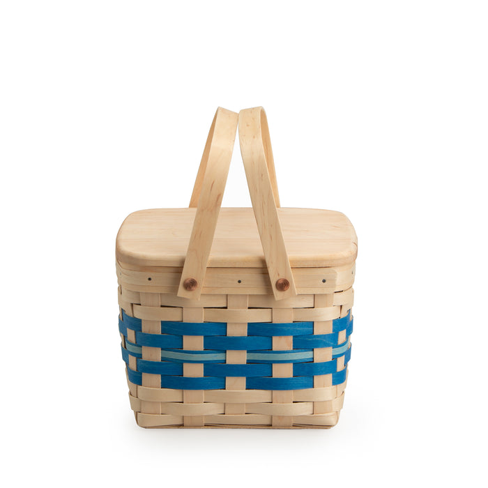 Spring Provision Picnic Basket with Lid and Protectors - Blueberry-Basket Set-Woven Maple Basket-Longaberger