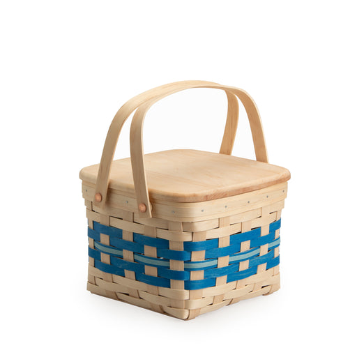 Spring Provision Picnic Basket with Lid and Protectors - Blueberry-Basket Set-Woven Maple Basket-Longaberger