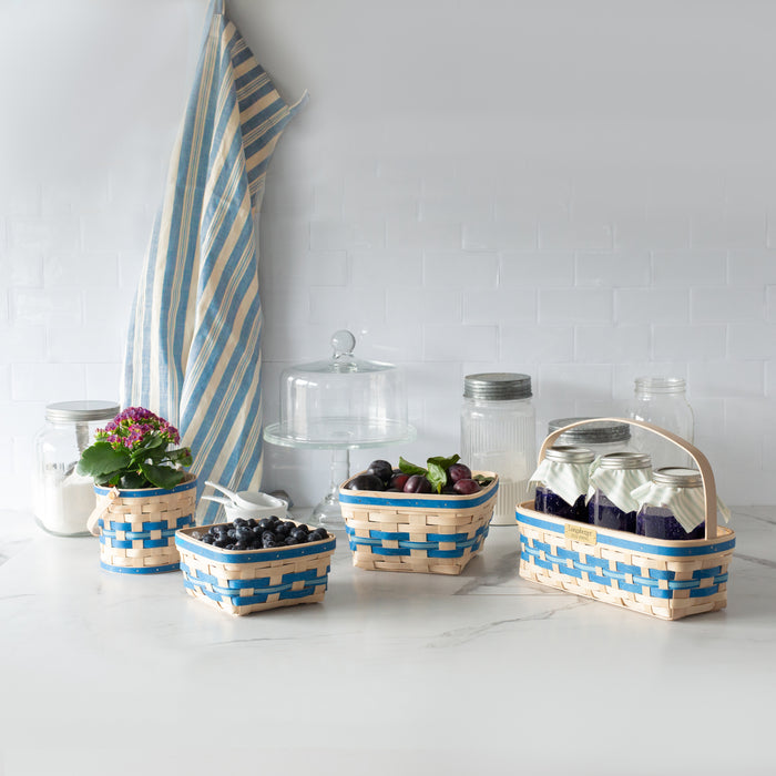 Spring Small Planter Basket with Protector - Blueberry-Basket Set-Woven Maple Basket-Longaberger