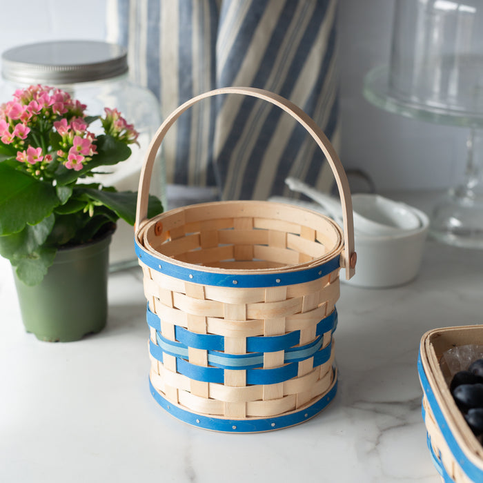 Spring Small Planter Basket with Protector - Blueberry-Basket Set-Woven Maple Basket-Longaberger