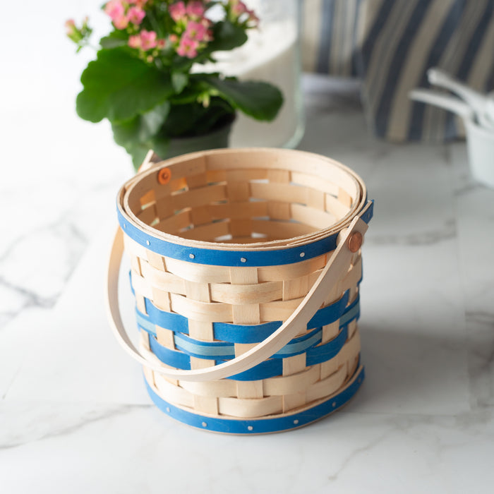 Spring Small Planter Basket with Protector - Blueberry-Basket Set-Woven Maple Basket-Longaberger