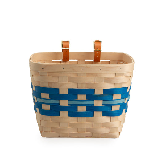 Spring Tapered Rectangle Bicycle Basket with Protector - Blueberry-Basket Set-Woven Maple Basket-Longaberger