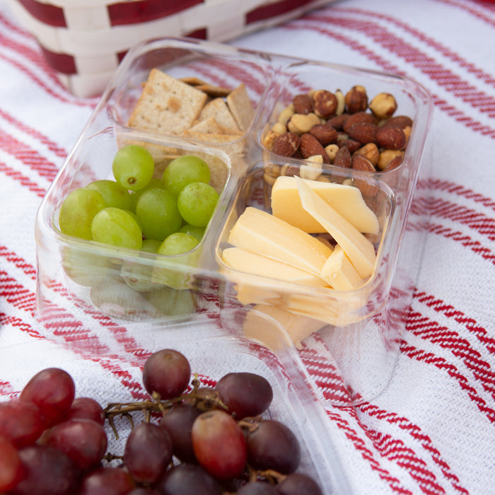 Mackinac Provision Picnic Basket with Lid and Protectors - Warm Cinnamon