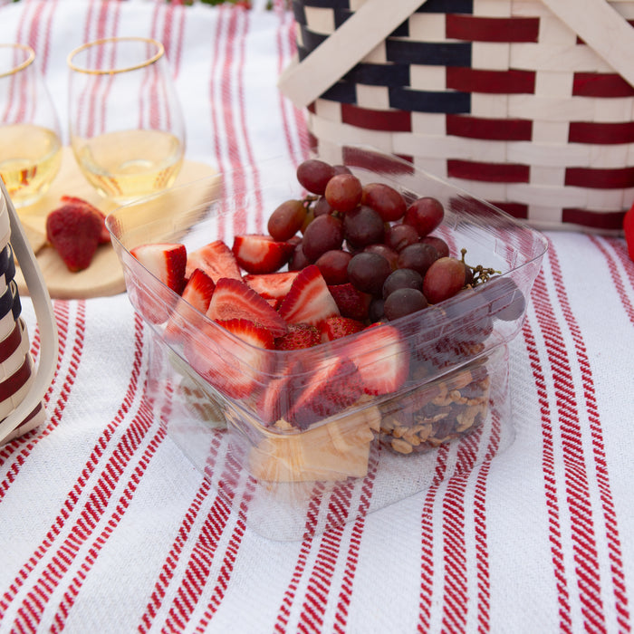 Mackinac Provision Picnic Basket with Lid and Protectors - Warm Cinnamon