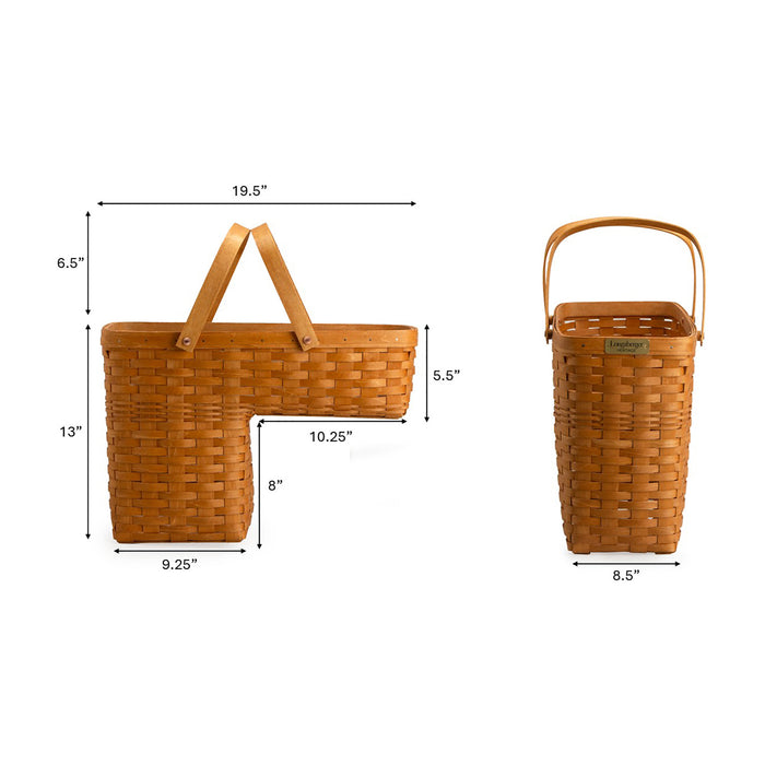 Collector's Heritage Stair Basket with Protector - Warm Brown