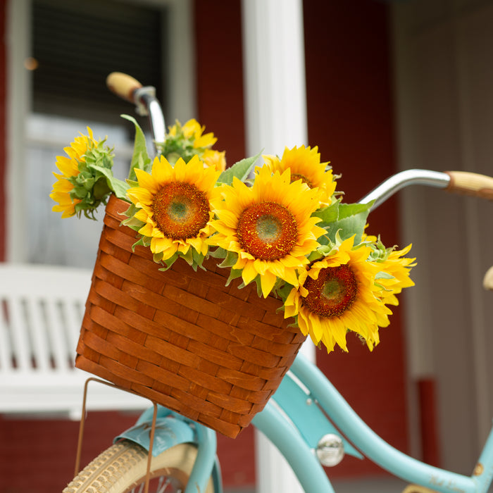 Mackinac Tapered Rectangle Bicycle Basket - Warm Cinnamon