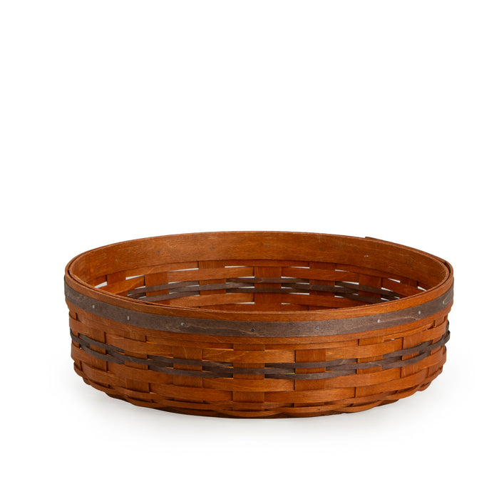 Thanksgiving Pie Basket with Lid and Protector - Warm Cinnamon and Dark Roast