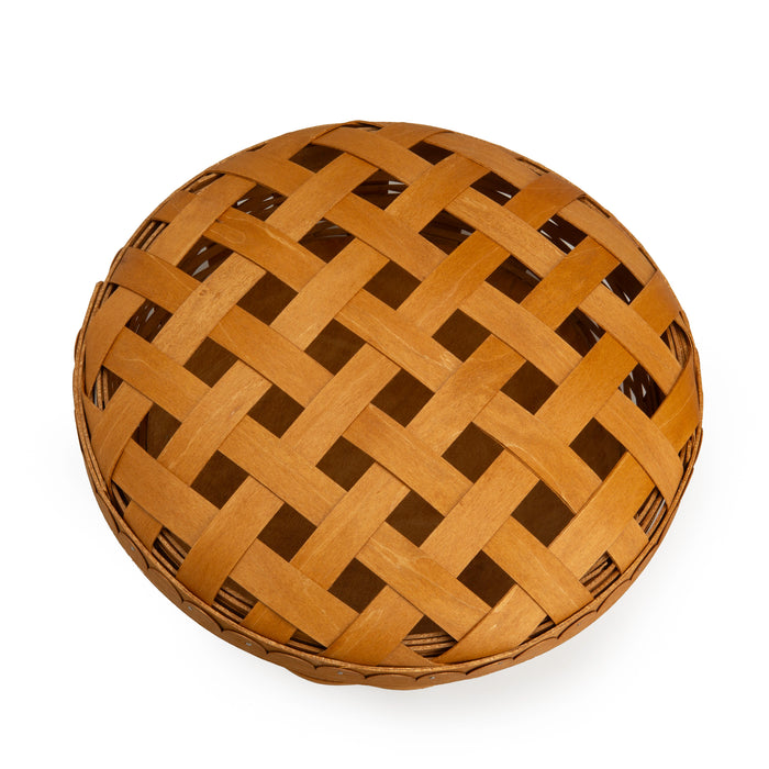 Thanksgiving Pie Basket with Lid and Protector - Warm Brown