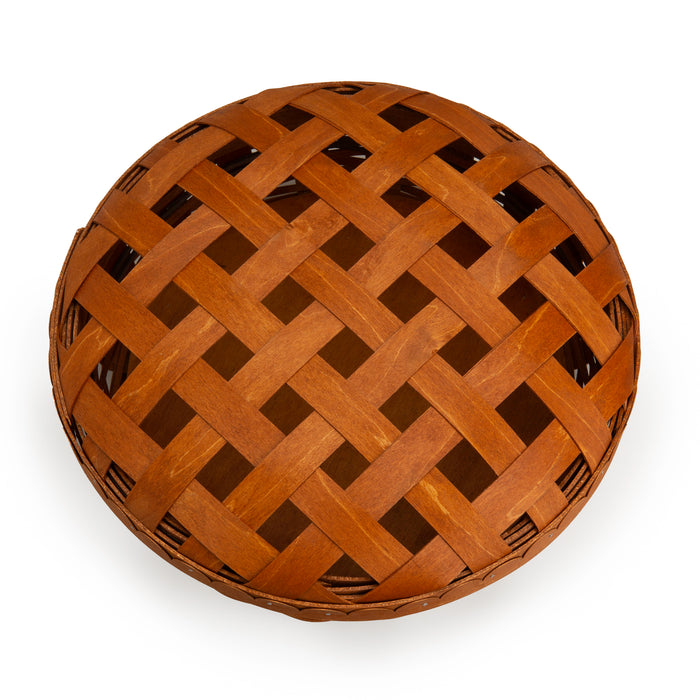 Thanksgiving Pie Basket with Lid and Protector - Warm Cinnamon and Dark Roast