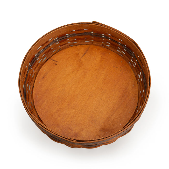 Thanksgiving Pie Basket with Lid and Protector - Warm Cinnamon and Dark Roast