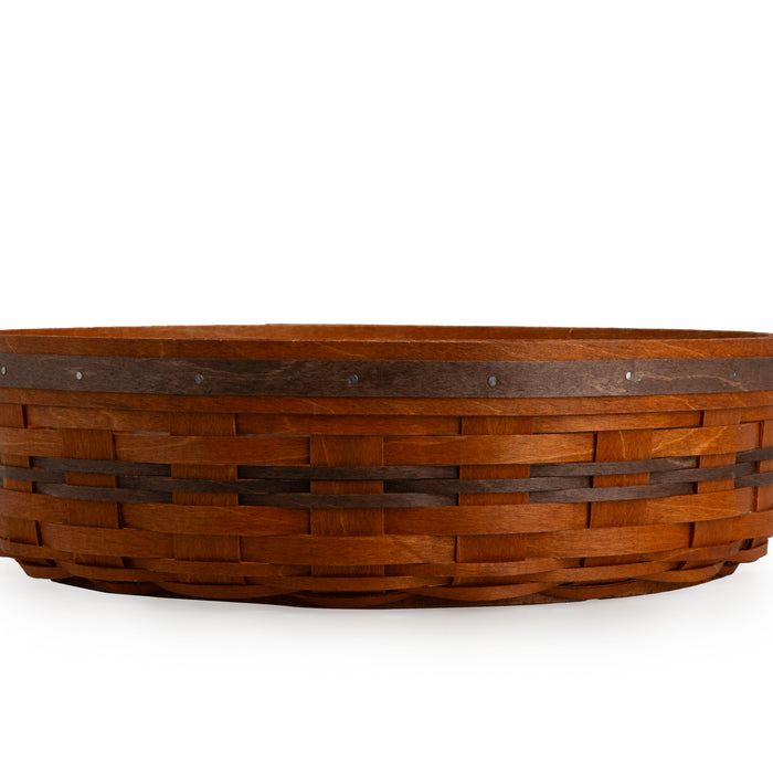 Thanksgiving Pie Basket with Lid and Protector - Warm Cinnamon and Dark Roast