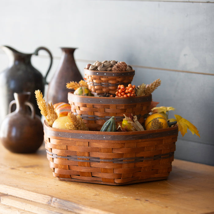 Thanksgiving Medium Generations Basket with Protector - Warm Cinnamon and Dark Roast
