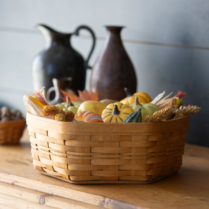 Thanksgiving Large Generations Basket with Protector - Warm Brown