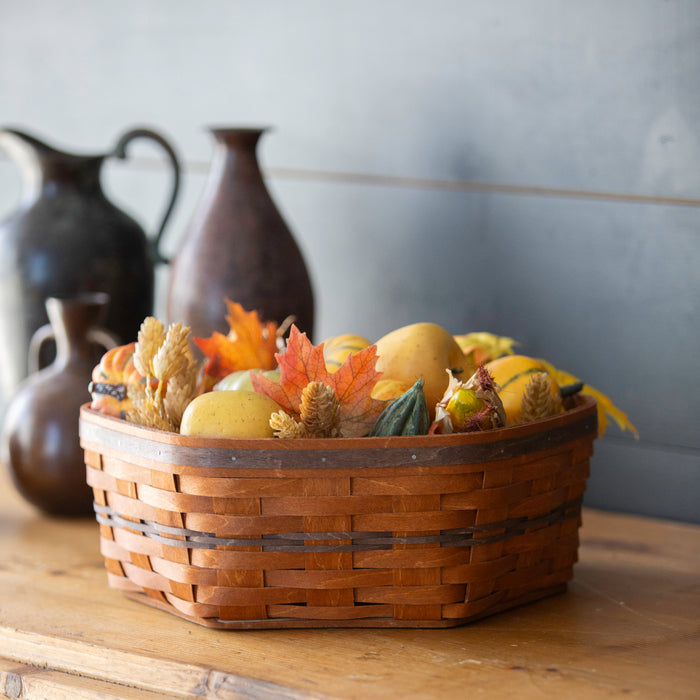 Thanksgiving Large Generations Basket with Protector - Warm Cinnamon and Dark Roast