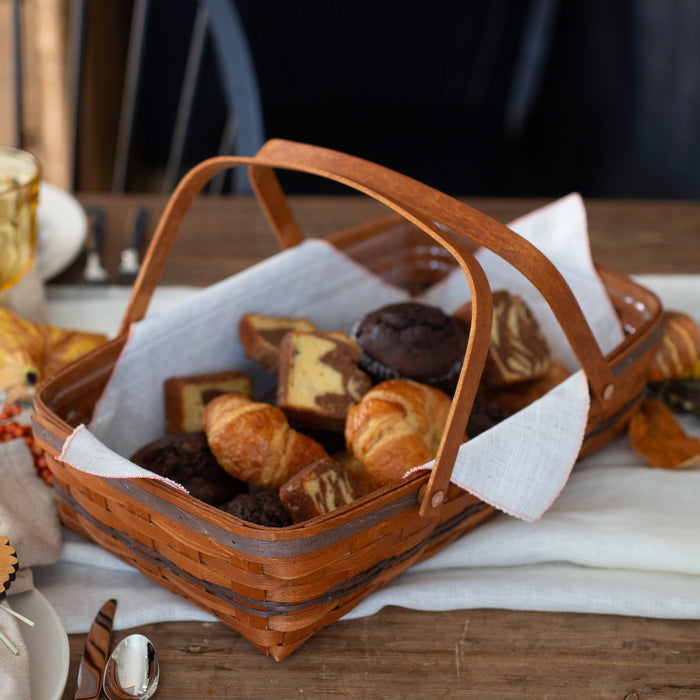 Thanksgiving Medium Gathering Basket with Protector - Warm Cinnamon and Dark Roast