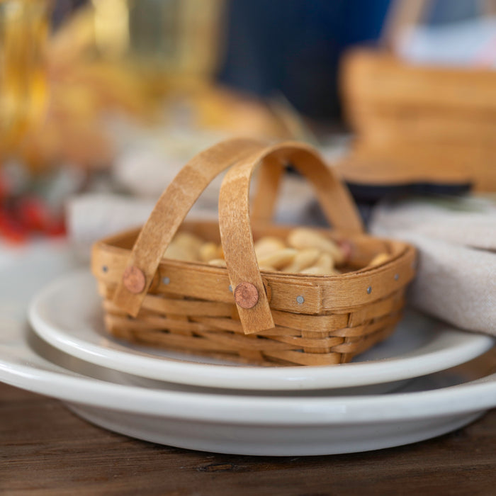 Thanksgiving Miniature Gathering Basket - Warm Brown