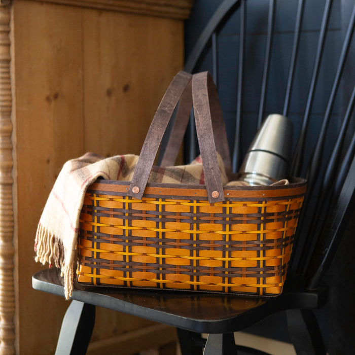 Thanksgiving Parade Basket with Protector - Pumpkin Spice Plaid