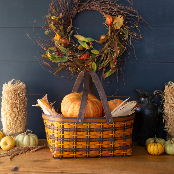 Thanksgiving Parade Basket with Protector - Pumpkin Spice Plaid