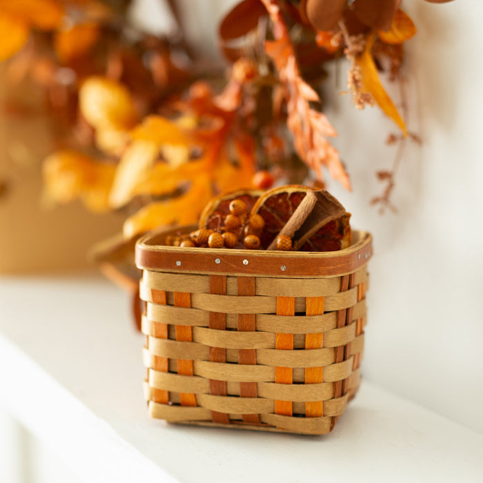 Thanksgiving Miniature Utensil Basket with Protector - Autumn Patchwork