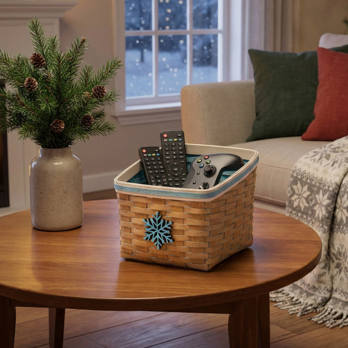 Nordic Frost Winter Essentials Basket with Divider and Protector - Blue