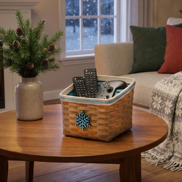 Nordic Frost Winter Essentials Basket with Divider and Protector - Blue