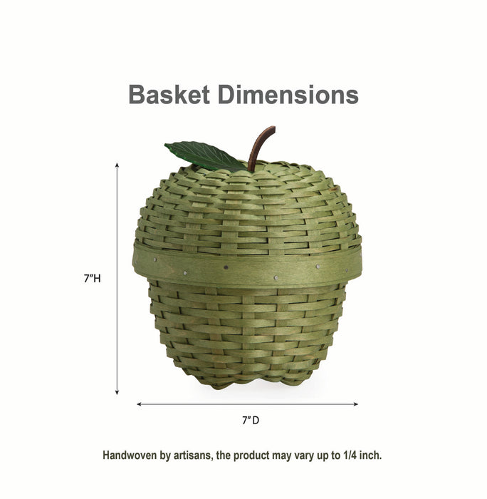 Apple Picking Small Apple with Woven Lid and Protector - Green
