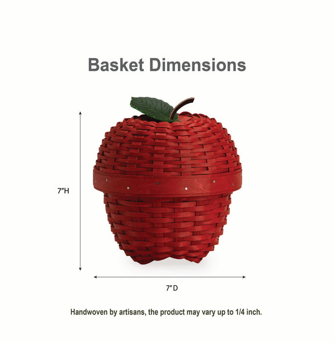 Apple Picking Small Apple with Woven Lid and Protector - Red