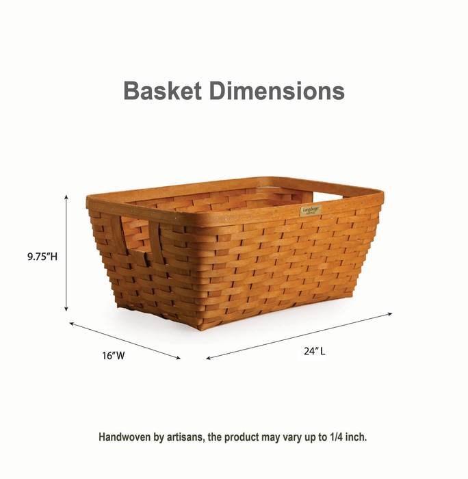 Collector's Heritage Rectangle Laundry Basket with Partial Protector - Warm Brown