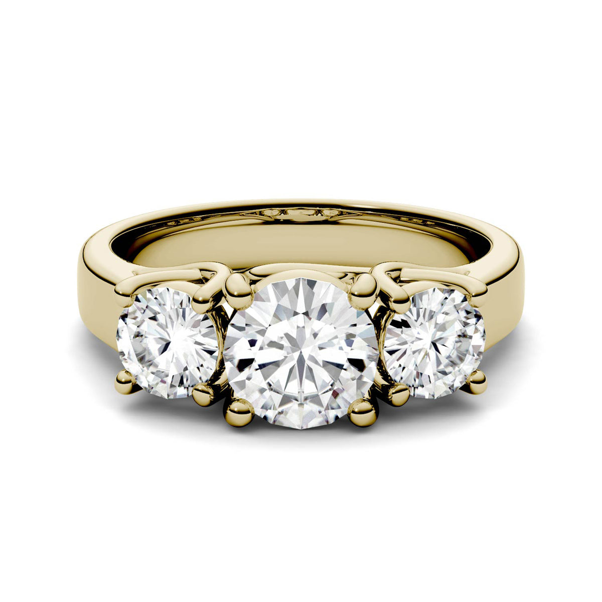 Charles & Colvard 2 cttw Moissanite Three Stone Ring in 14k Gold