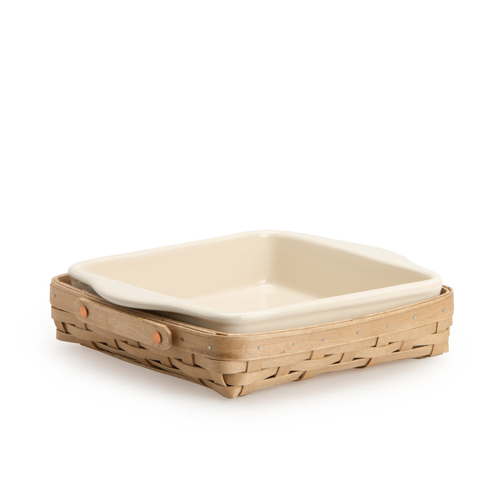 Medium Baking Dish Basket Set with Protector - Light Brown