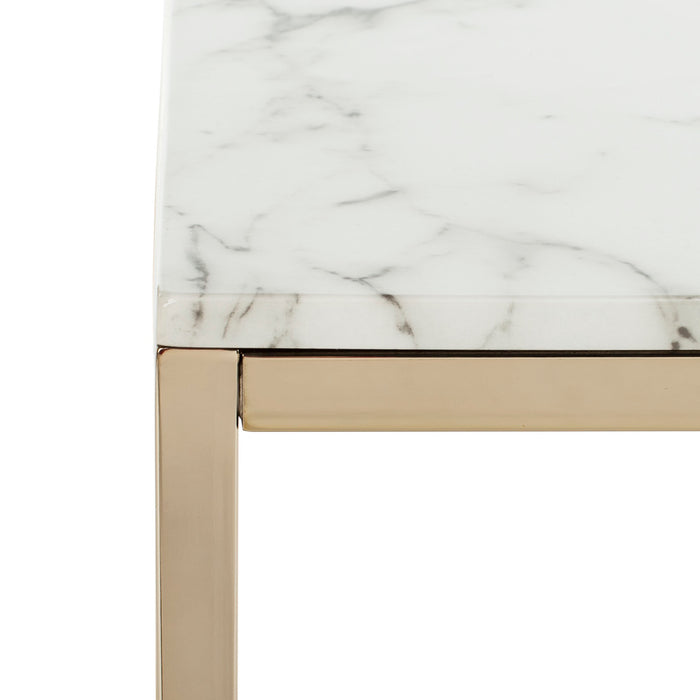 White & Brass Bethany Square End Table