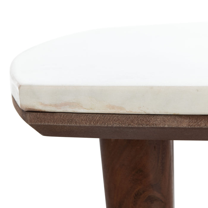 Natural & White Lara Marble Side Table