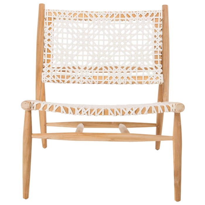 White & Light Oak Bandelier Accent Chair