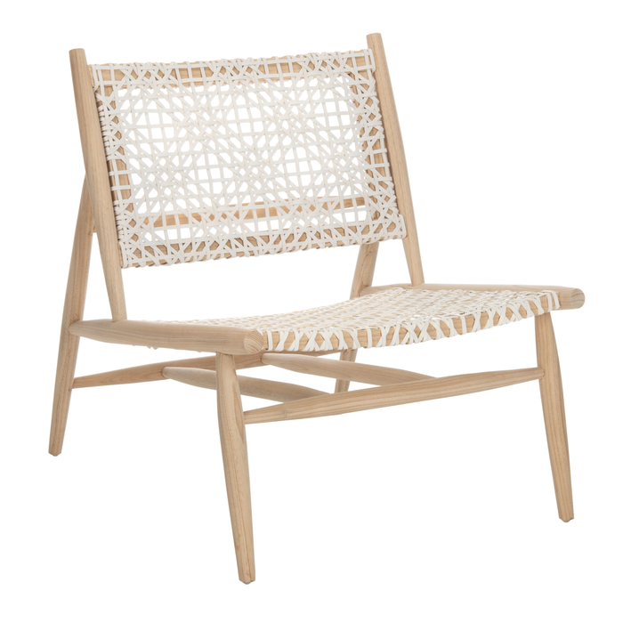 Light Natural & White Bandelier Accent Chair