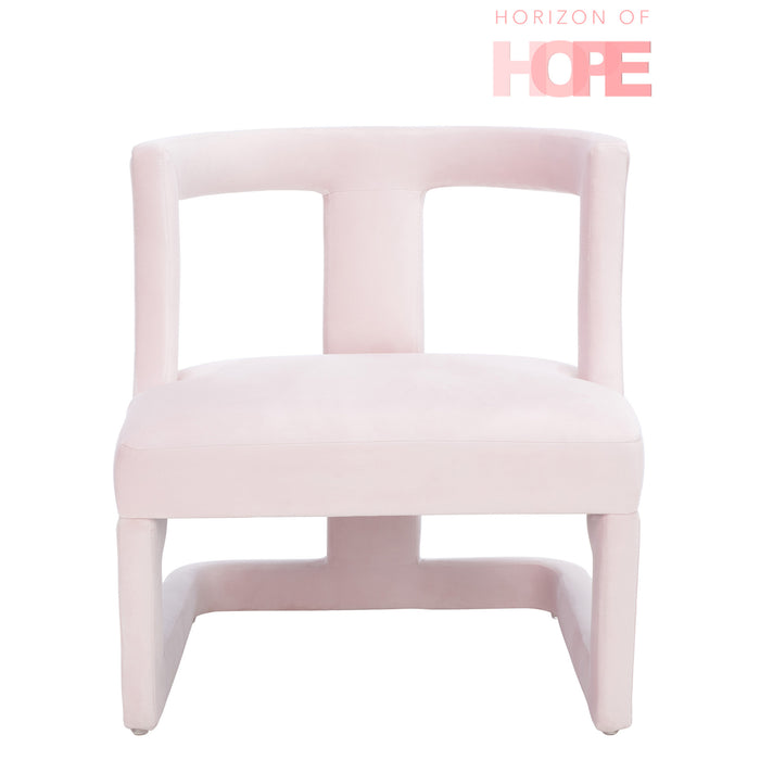 Light Pink Velvet Rhyes Accent Chair