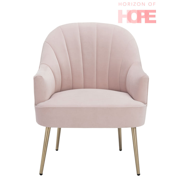 Light Pink Velvet Areli Accent Chair