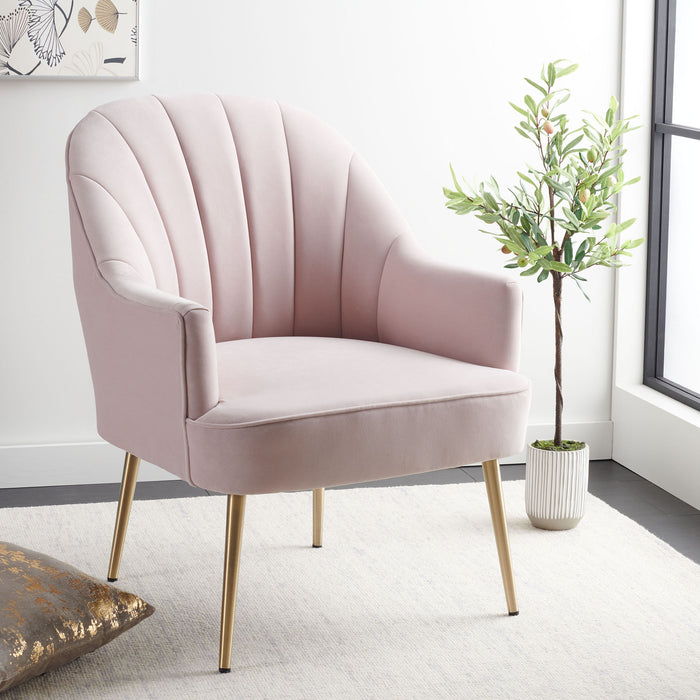 Light Pink Velvet Areli Accent Chair